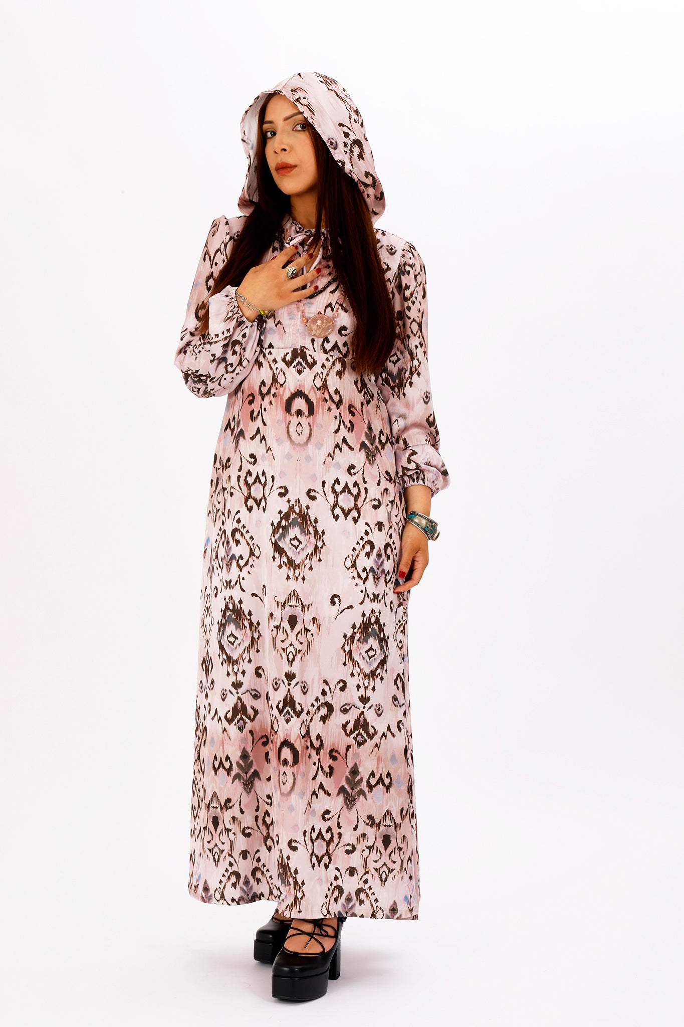 Vintage Style Hooded Dress
